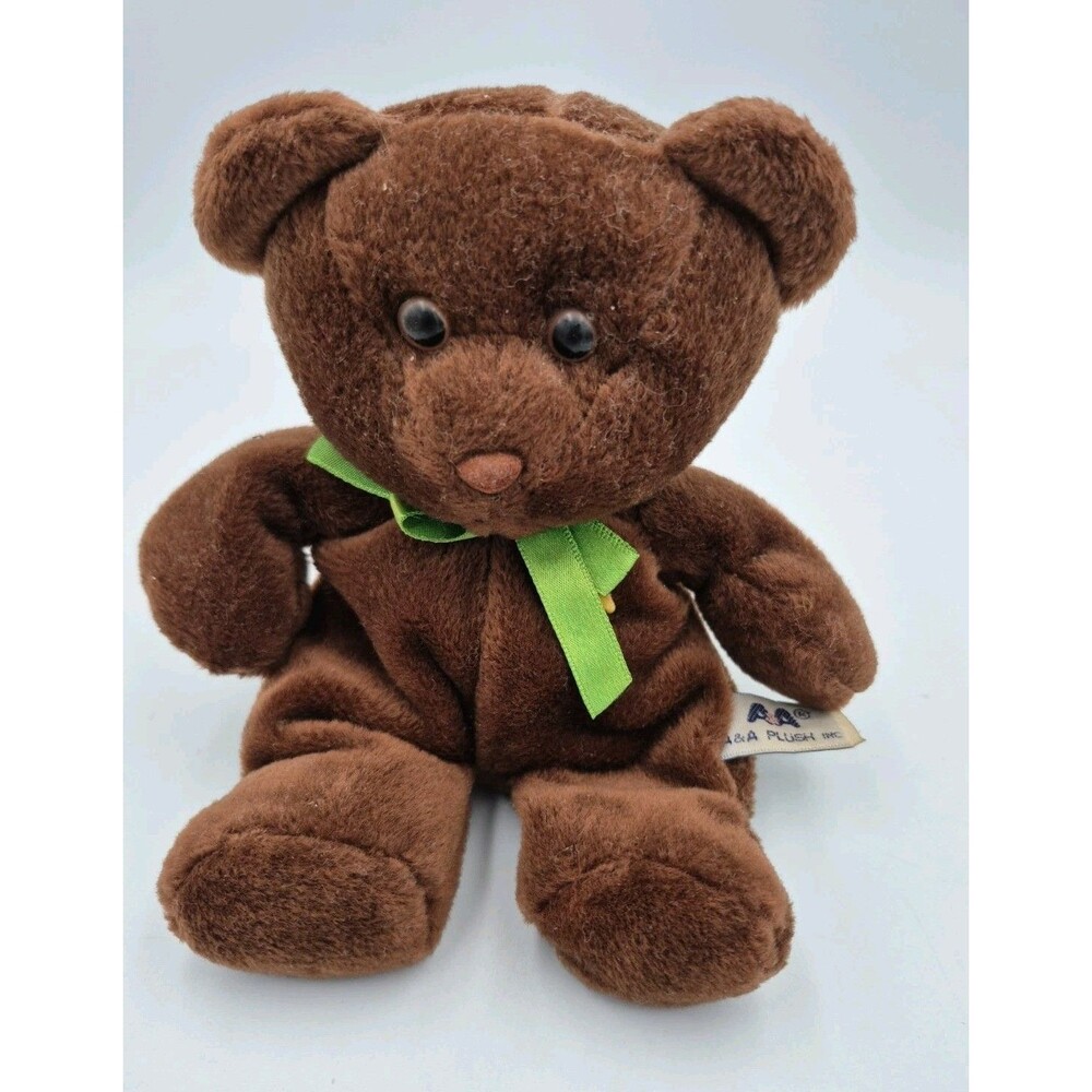 Vintage A& A Plush Inc  Teddy Bear 6" Dark Brown Plush – Collectible Classic